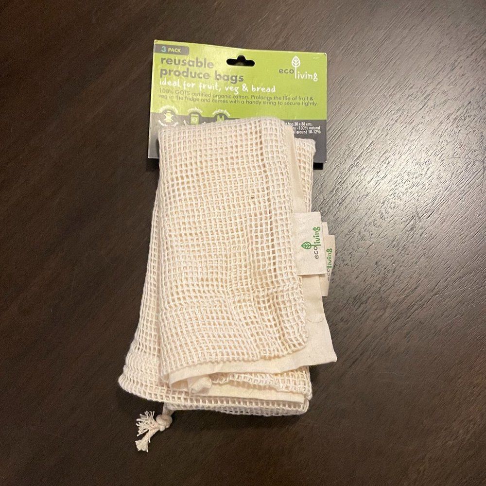 Organic Produce Bags & Bread Bag - 3 Pack - NWT